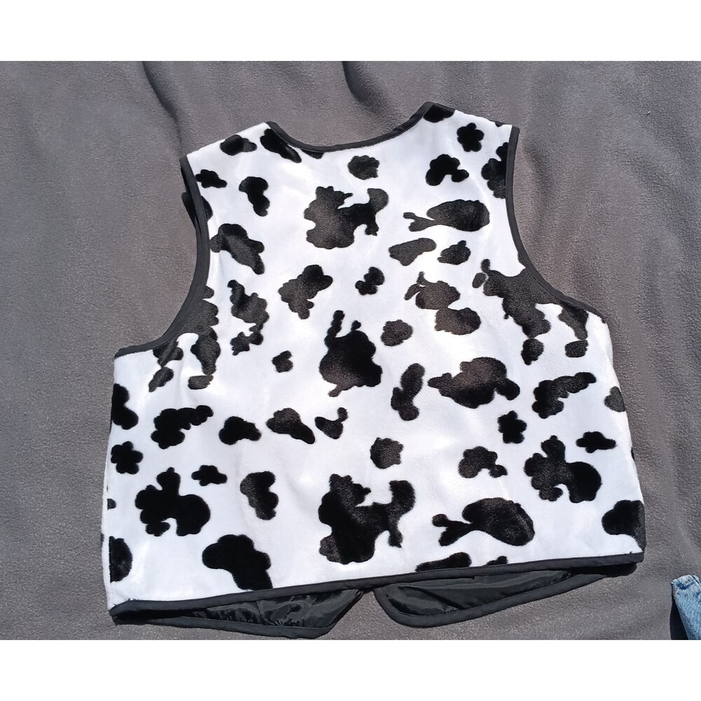 VTG Baccini Cow Print Vest & Matching Jeans Set Size 10 Western Rodeo Concert - Picture 10 of 12